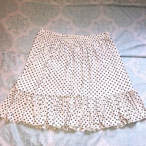 Zara High-Waisted Pleated Polka Dot Skirt